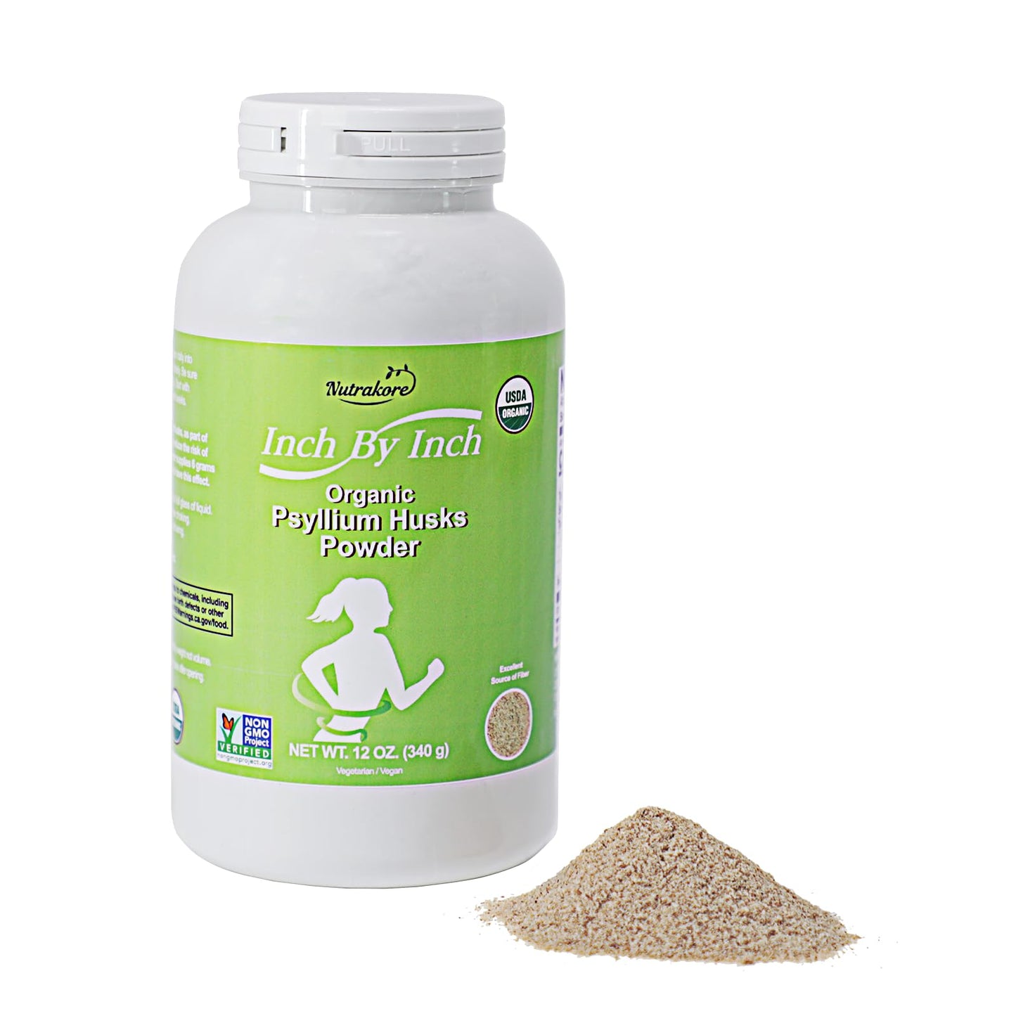 Nutrakore Inch by Inch Organic Psyllium Husk Powder 12 oz