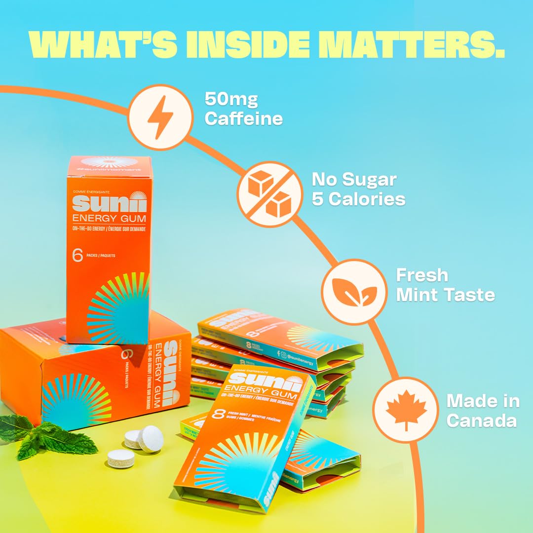 SUNII ENERGY GUM Nootropic Energy Gum Tablet 48 Tablets