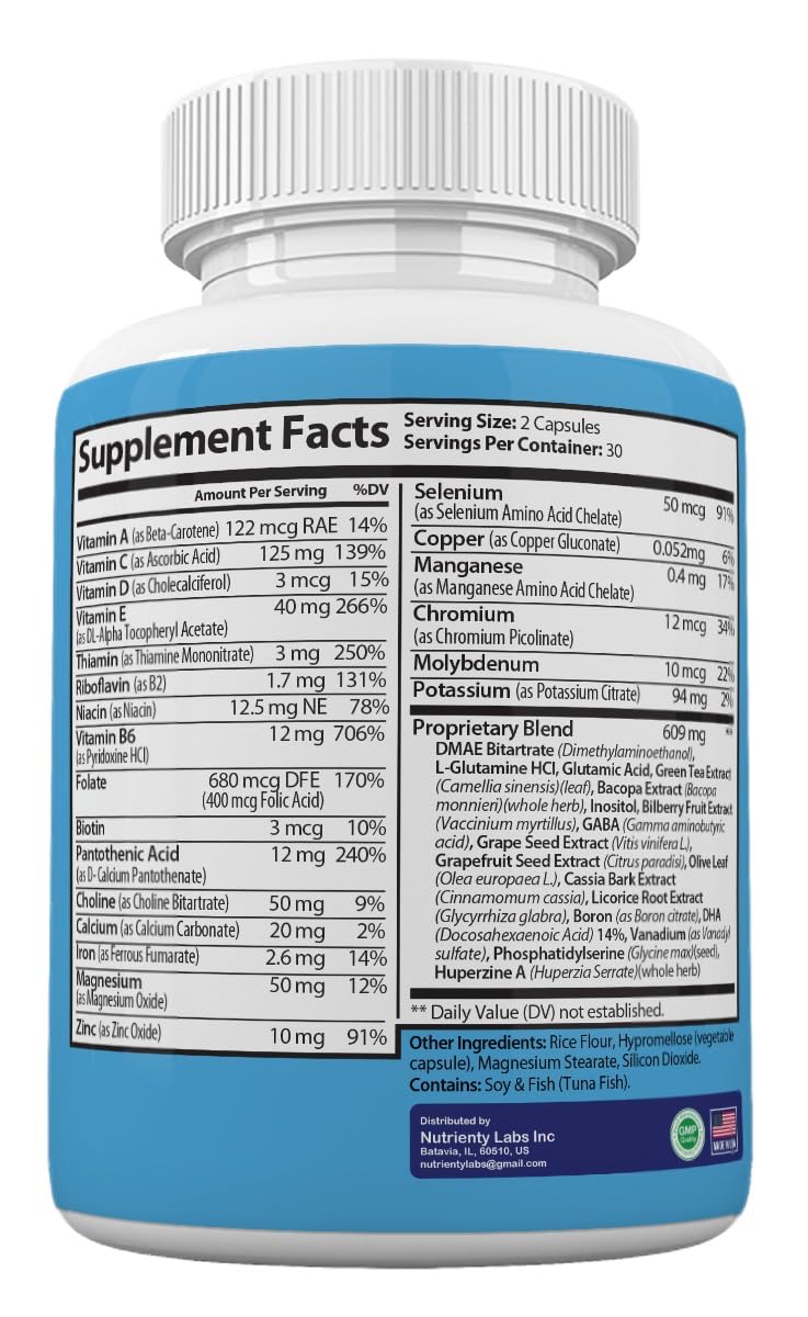 Zonata Memo Defender Brain and Memory Support Supplement Capsules, 60 Count