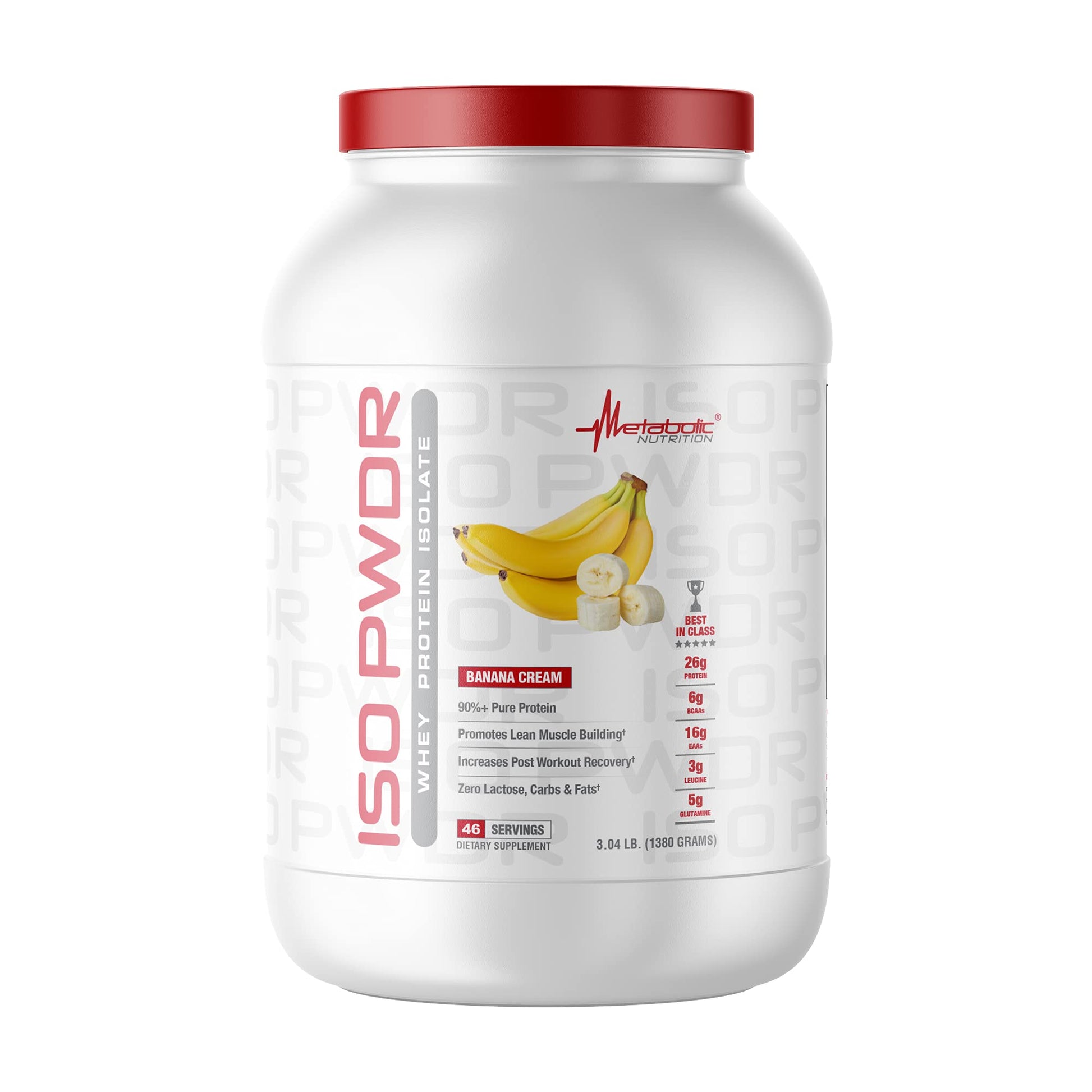 Metabolic Nutrition Whey Protein Isolate ISO PWDR Banana Cream Powder, 48.64 Ounce