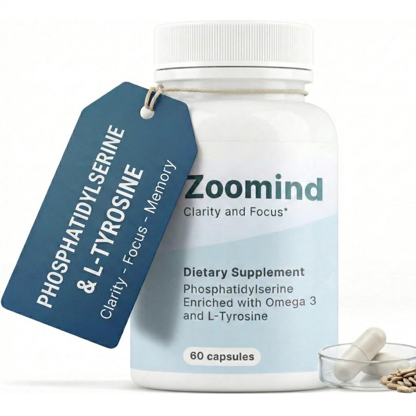 PHARMA SHAUL LTD Zoomind Brain Supplements for Focus and Clarity, 60 Capsules