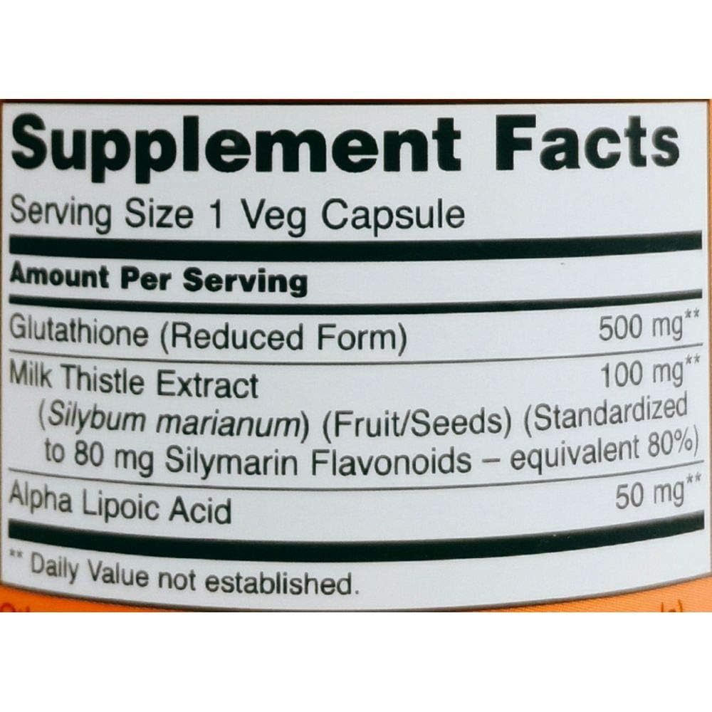 NOW Foods Glutathione Cellular Antioxidant 500 mg Softgel, 60 Count
