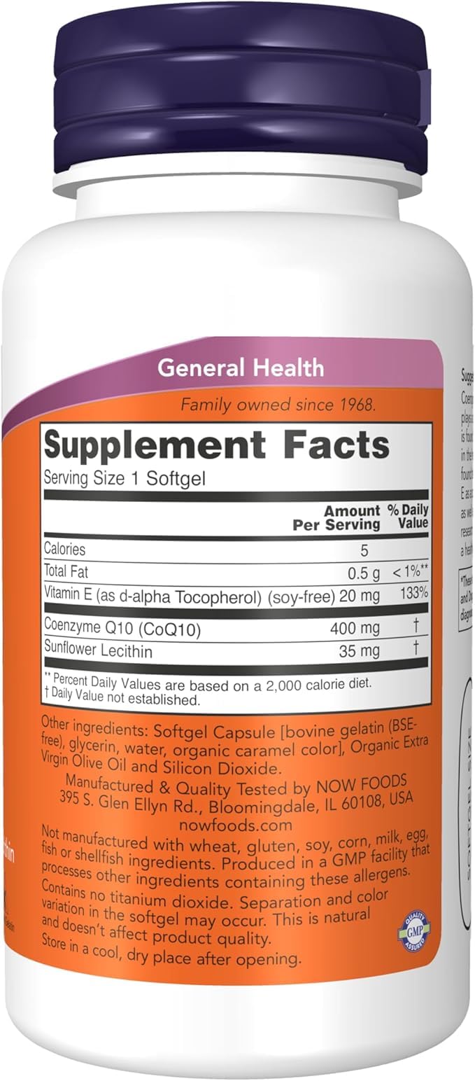 NOW Foods CoQ10 Capsule 400 mg, 2-pack