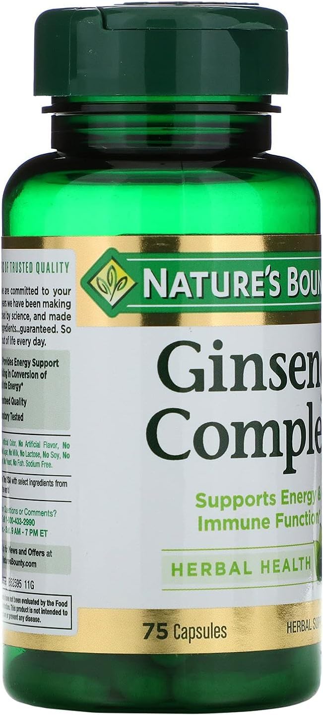 Nature's Bounty Ginseng Complex Plus Royal Jelly Capsules 450 Capsules
