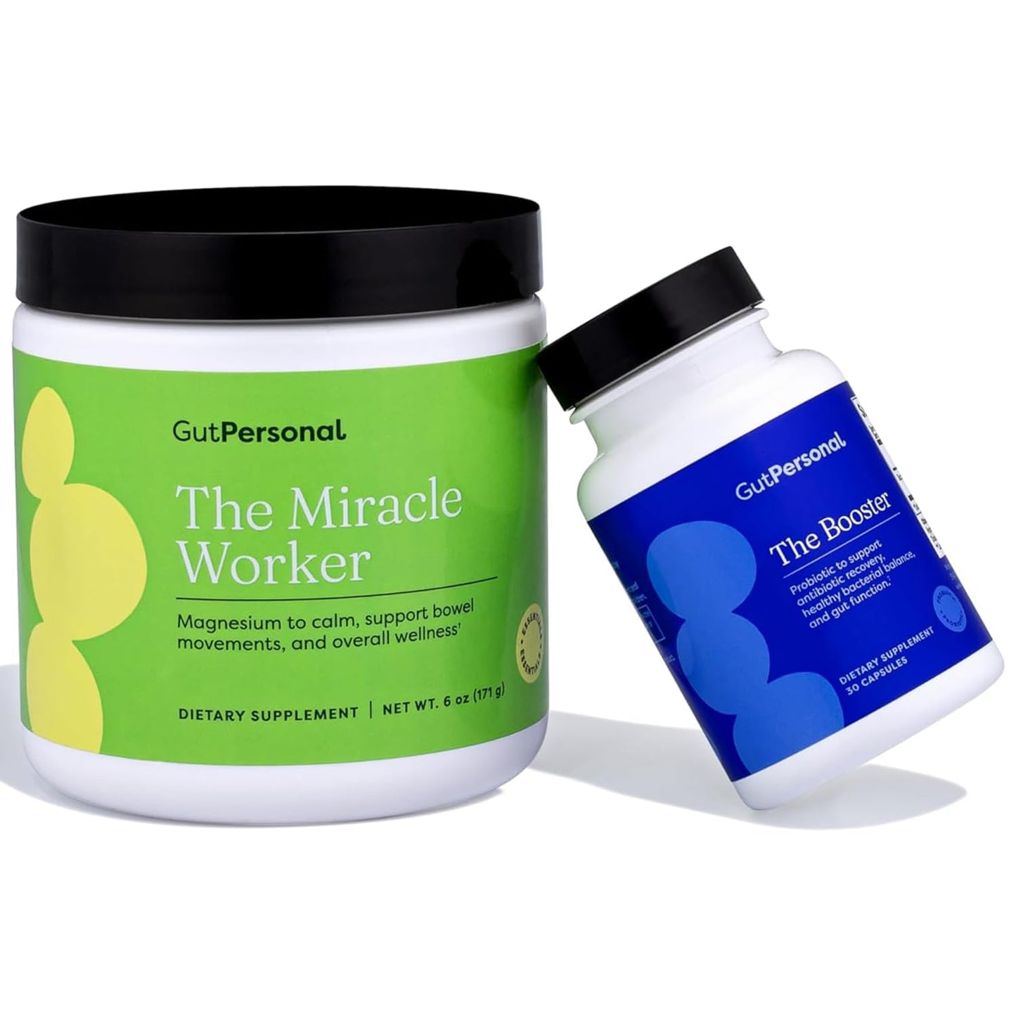 GutPersonal The Gut Fix Bundle: Magnesium Powder Supplement (Strawberry Flavor, 30 Servings) + Probiotic Capsules (60 Servings) - 2-Pack
