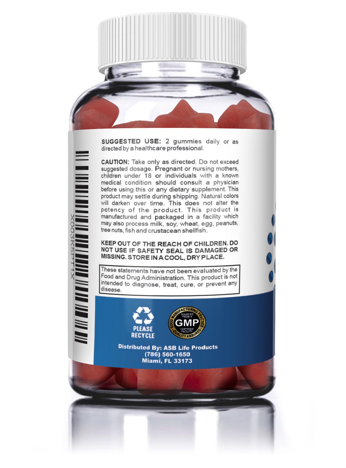 ASB Life Products Tinnitus Relief for Ear Ringing Gummy, 60 Count