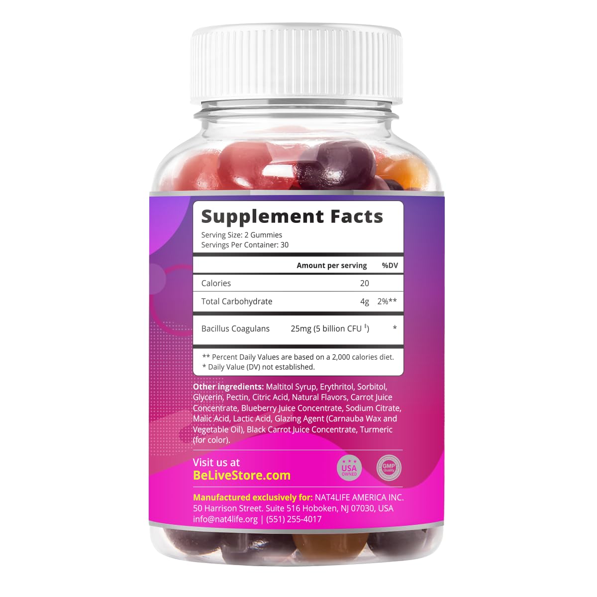 BeLive Healthy Gut Dream Team Bundle Probiotic and Fiber Gummies, 120