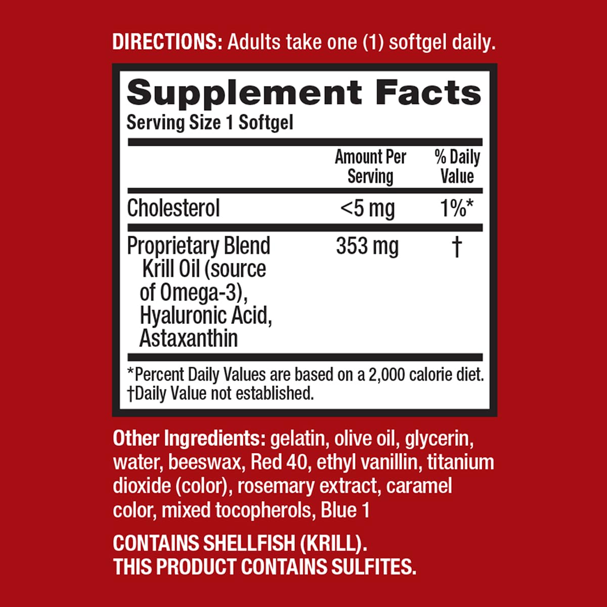 Schiff MegaRed 353mg Omega-3 Krill Oil Joint Care Supplement Softgels 60 Count