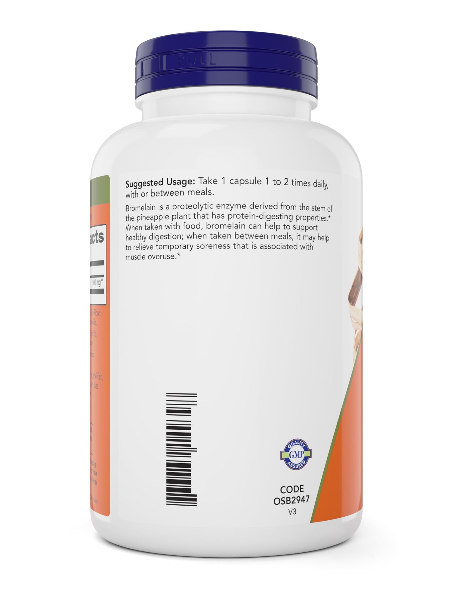 NOW Foods Bromelain 500 mg Capsules, 200 Count