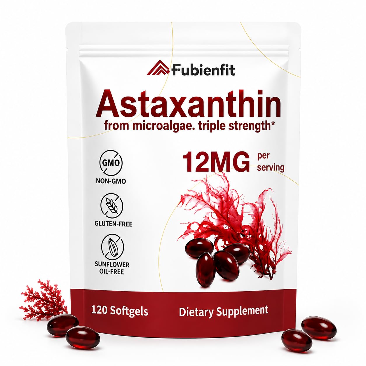 Fubienfit Astaxanthin 12mg Softgels 120 Count
