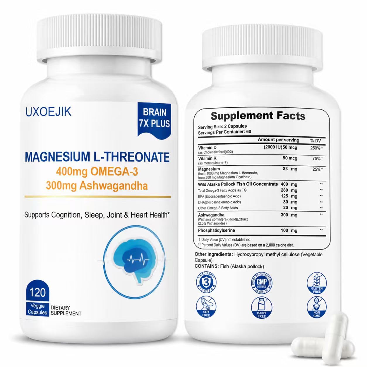 UXOEJIK Magnesium L-Threonate Capsule 120
