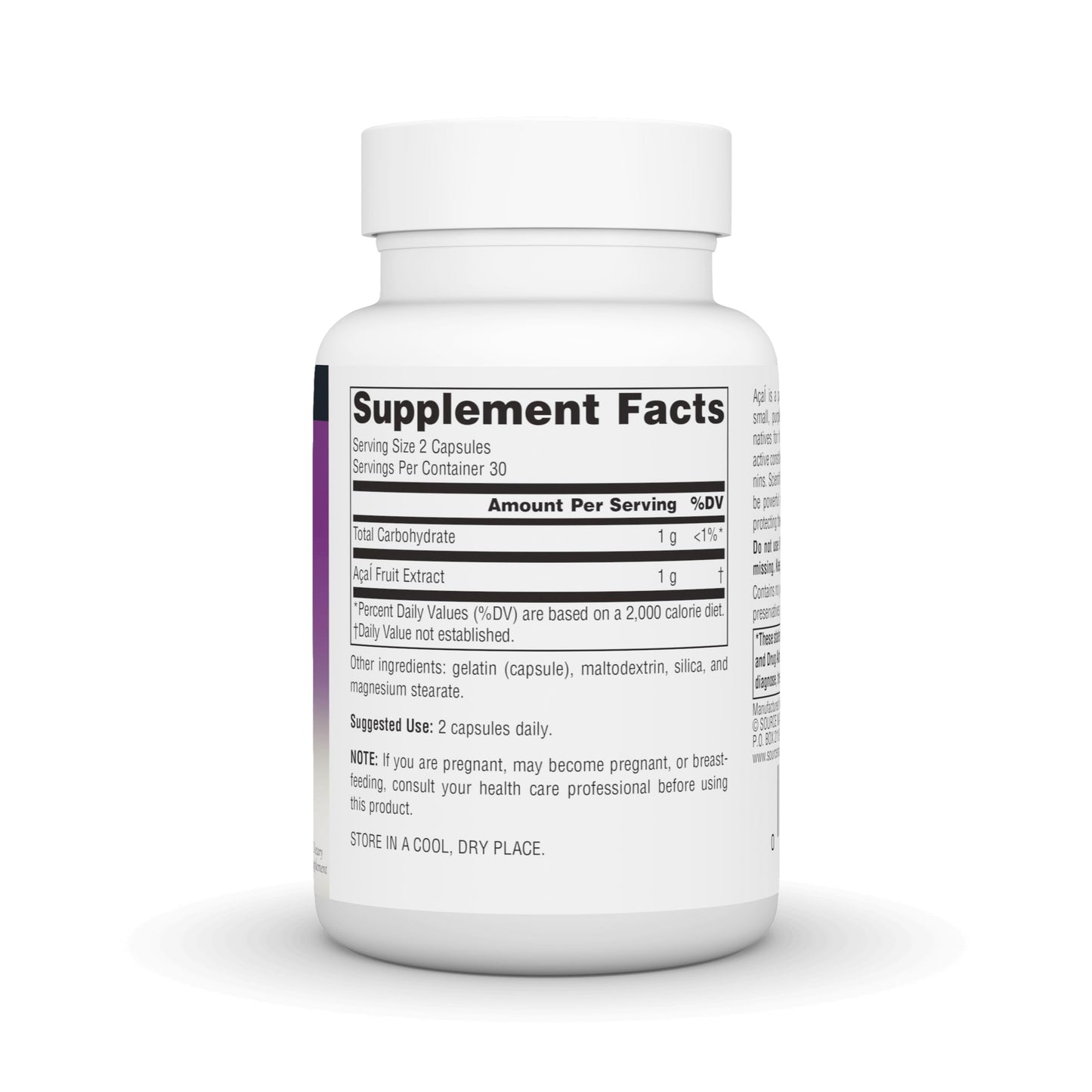 Source Naturals Acai Extract, Superantioxidant from Brazil - 500 mg - 60 Capsules