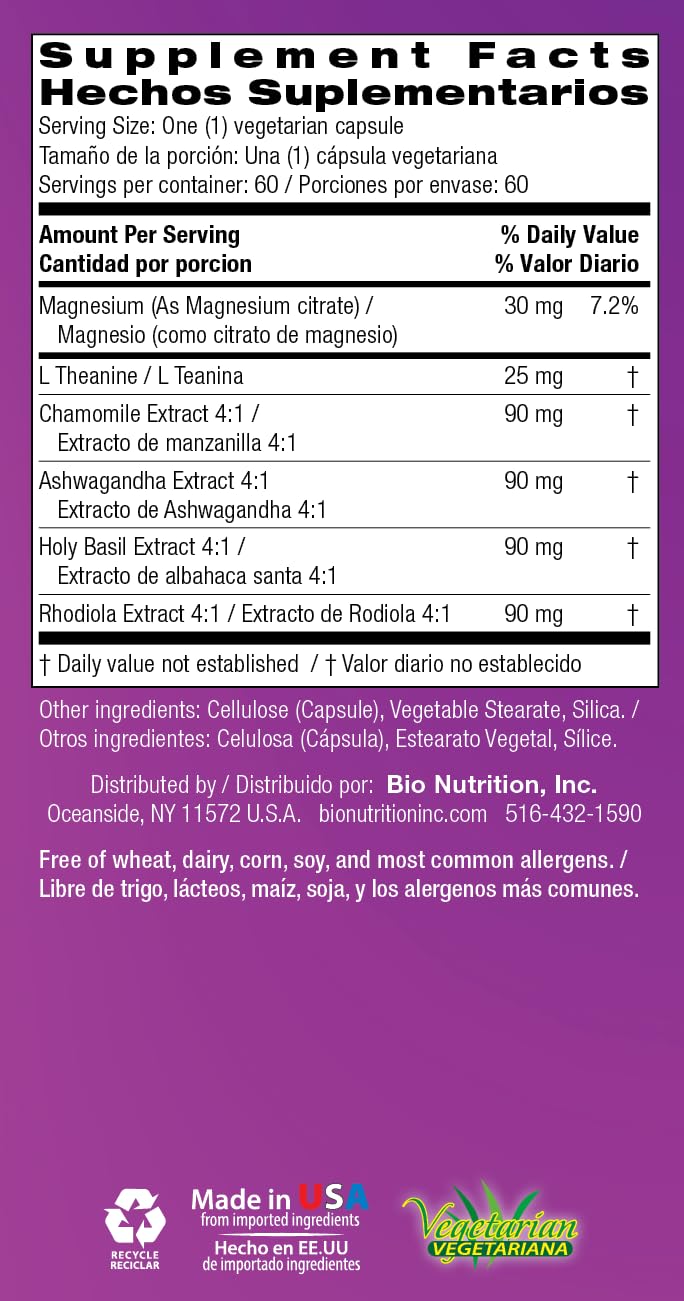 Bio Nutrition Emotional Wellbeing Capsule 60 Vegetarian Capsules