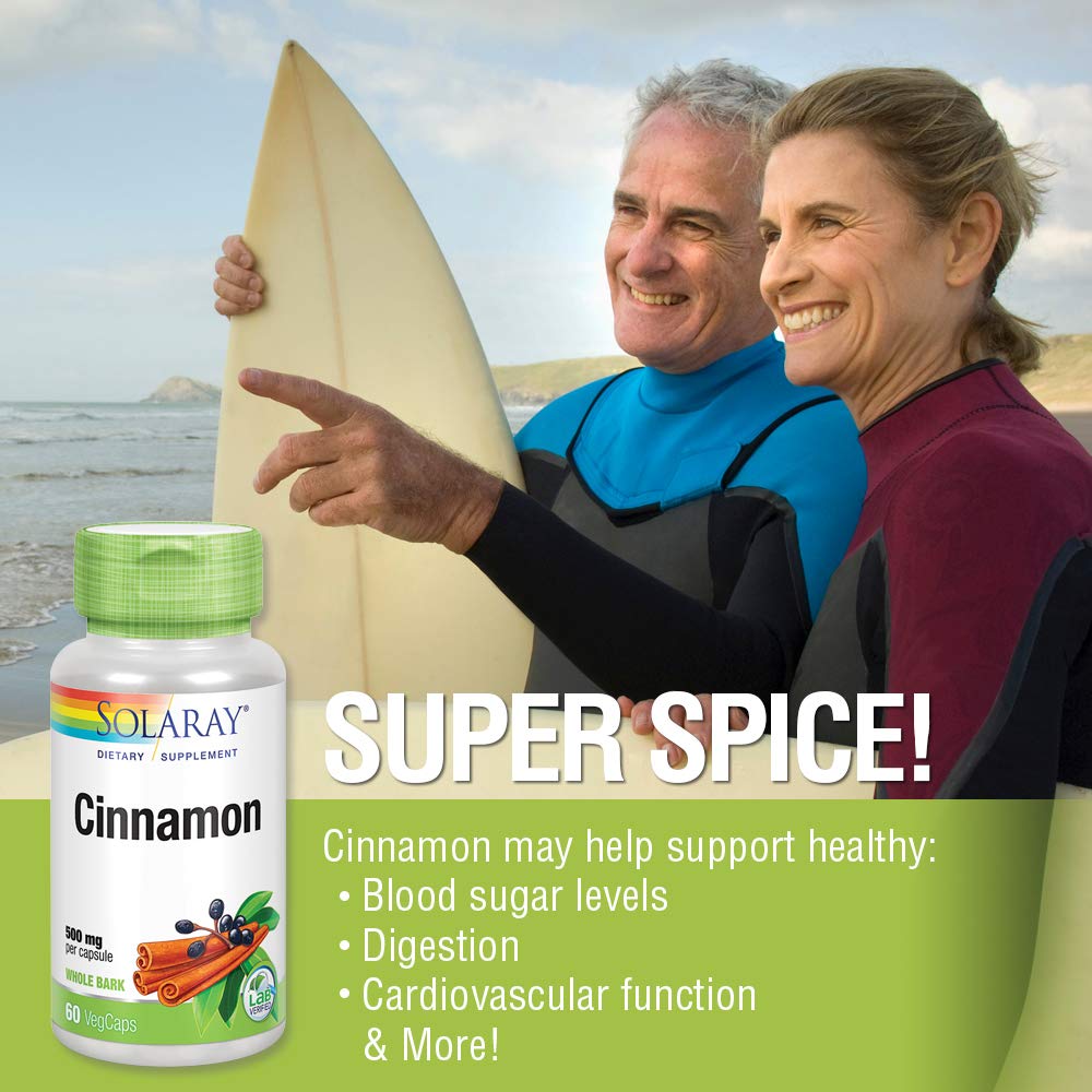 SOLARAY True Herbs Cinnamon Bark 1000mg Capsules, 60 VegCaps