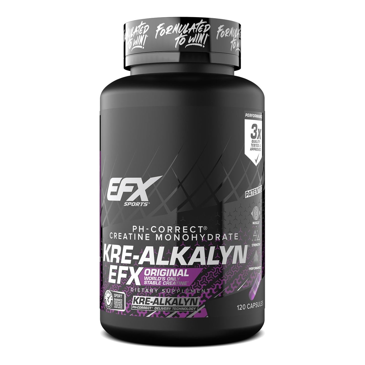 EFX Sports Kre-Alkalyn EFX pH Correct Creatine Monohydrate Capsules 120 Count