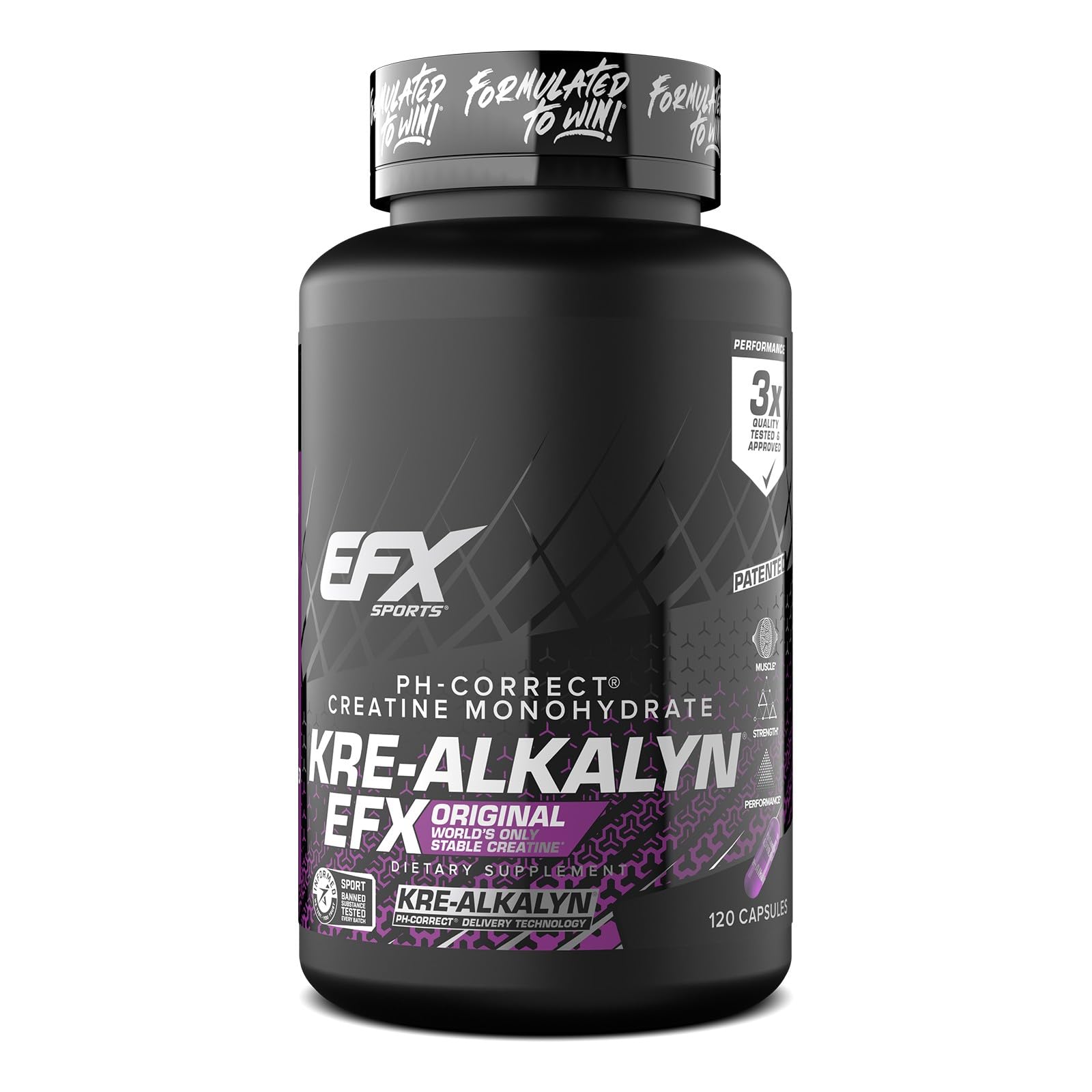 EFX Sports Kre-Alkalyn EFX pH Correct Creatine Monohydrate Capsules 120 Count