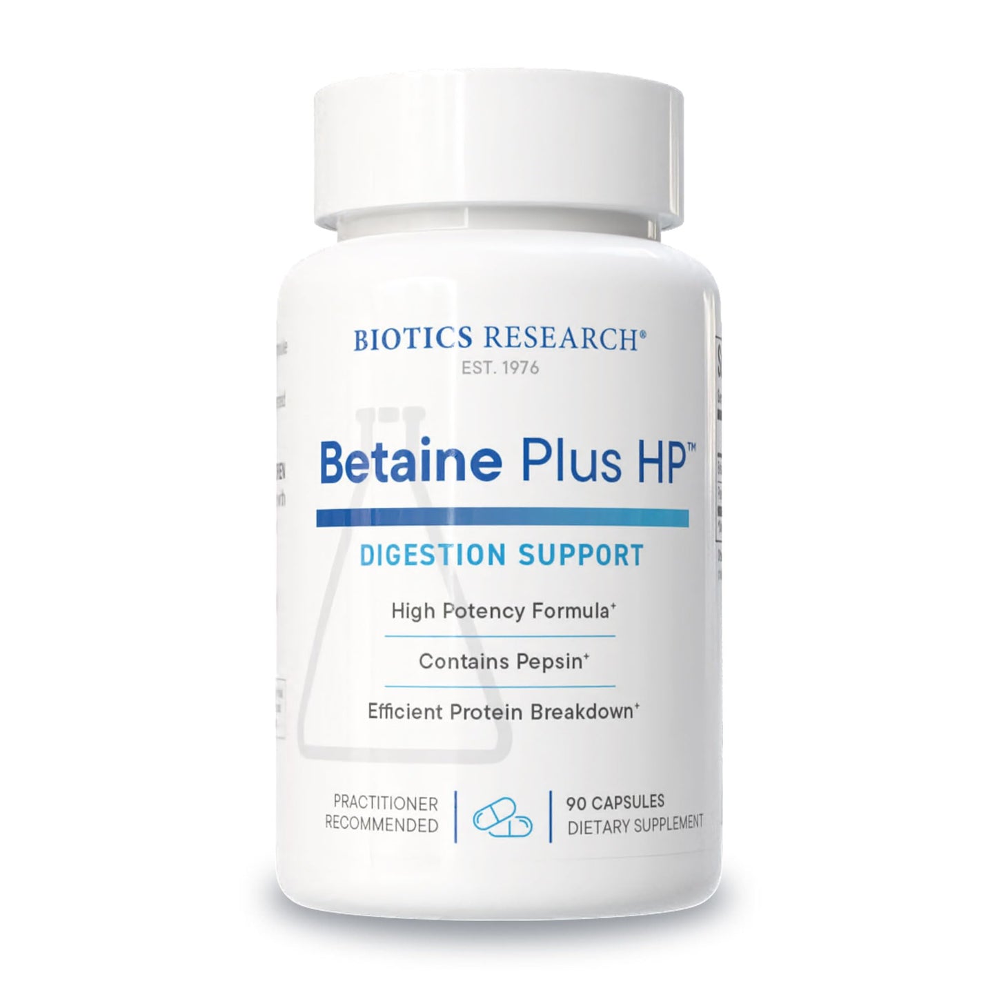 Biotics Research Betaine Plus HP High Potency Hydrochloric Acid Supplement Supports Digestive Function Capsule, 90 Count