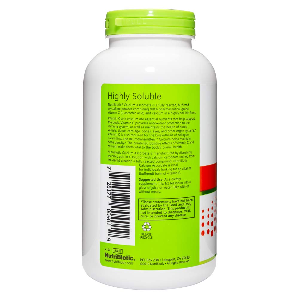 NutriBiotic Calcium Ascorbate Vitamin C Powder, 16 oz