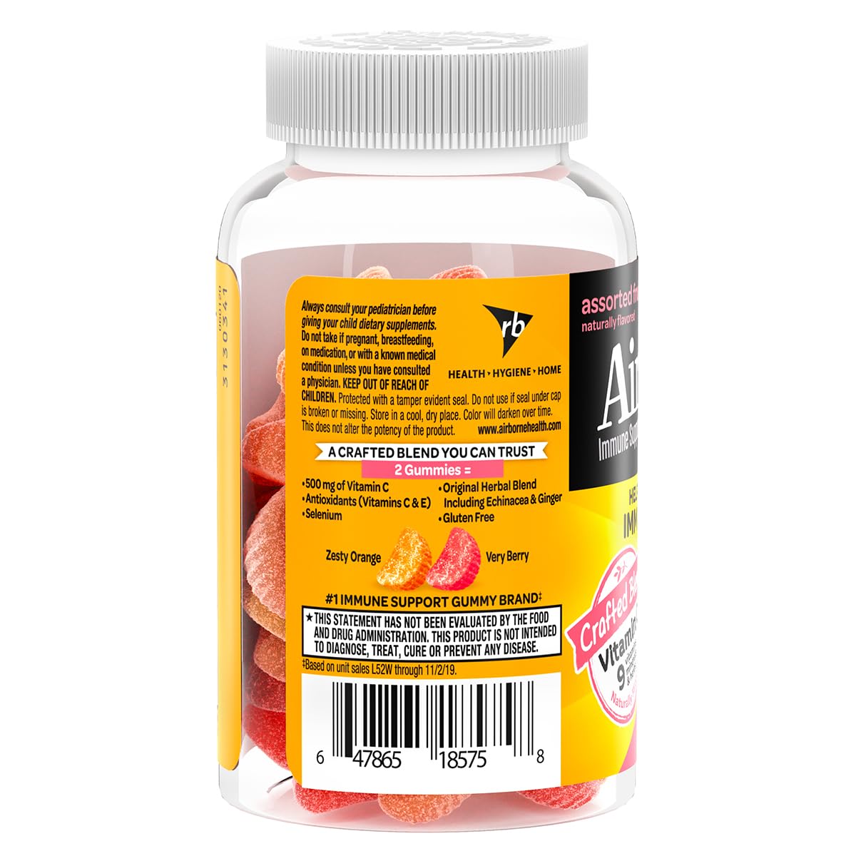Airborne Vitamin C + Zinc Immune Support Gummies for Kids, 63 Gummies