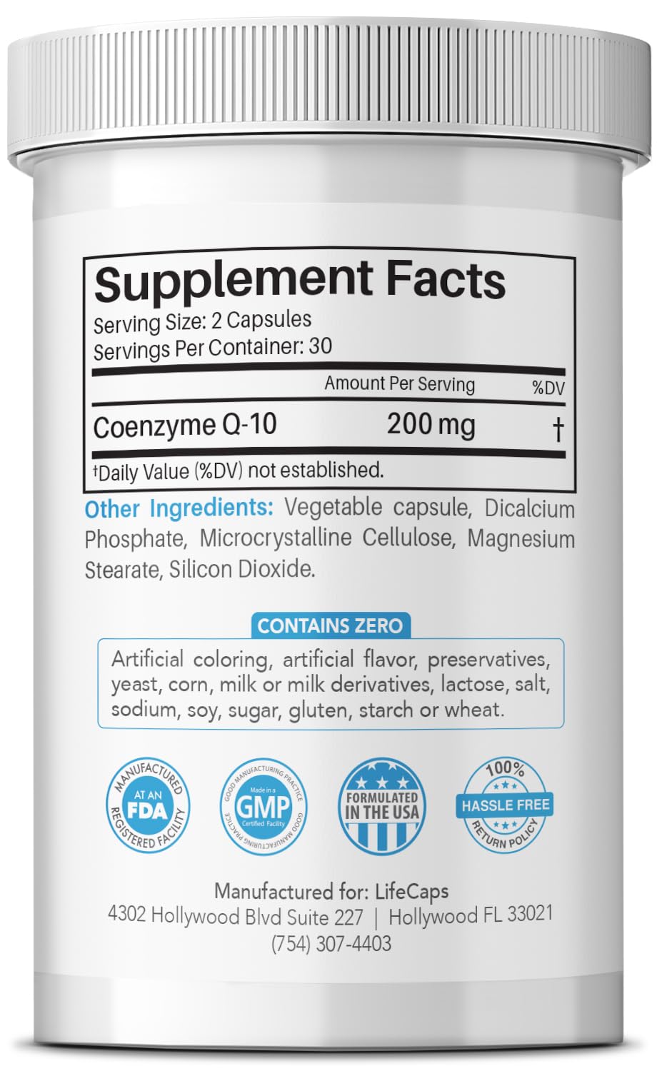 LifeCaps CoQ10 200mg Capsule, 60 Count