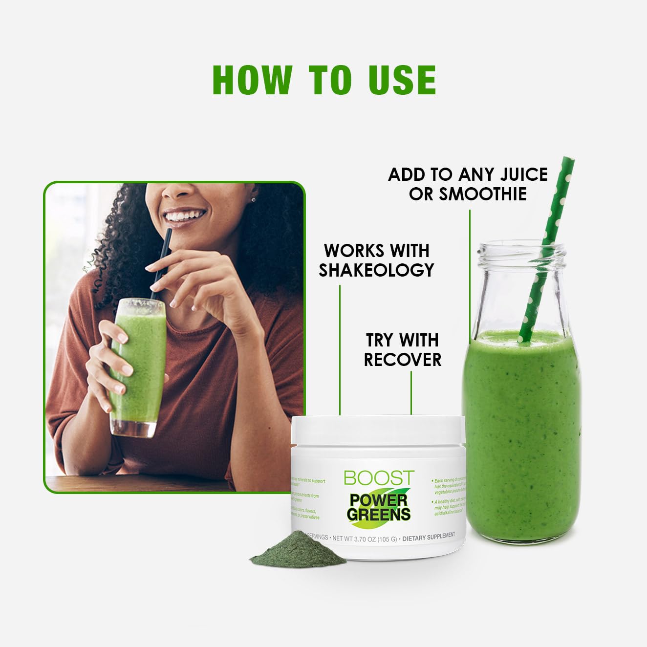 BODi Power Greens Boost Superfood Supplement Powder, 3.7 oz