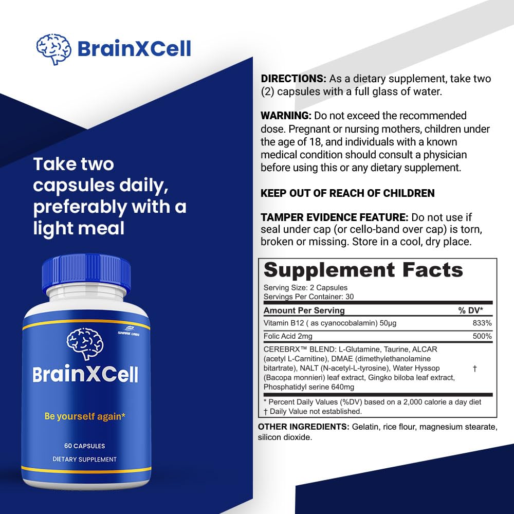 Shark Labs BrainXCell Capsules, 60 Count