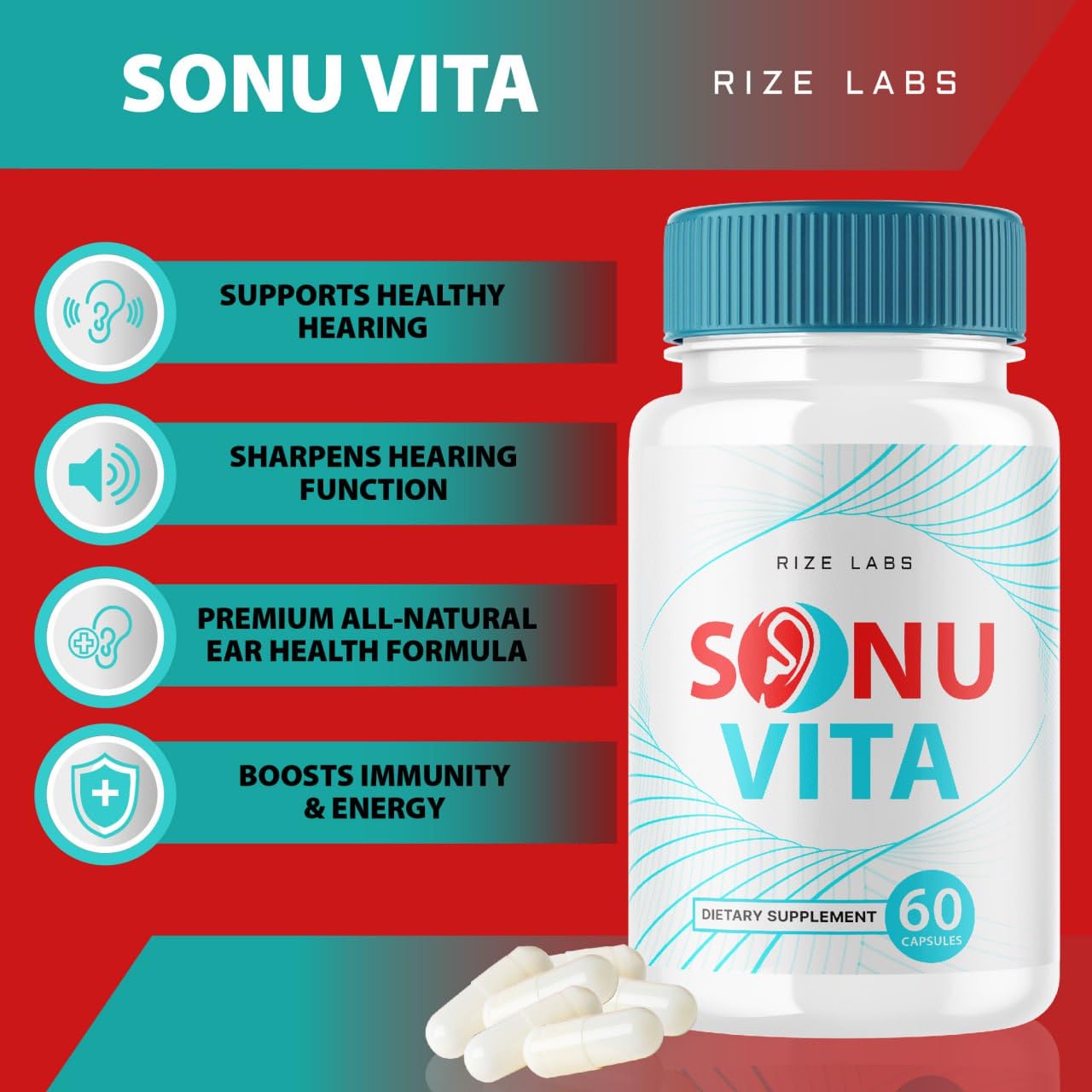 Rize Labs Sonu Vita Dietary Supplement Capsules, 60 Count