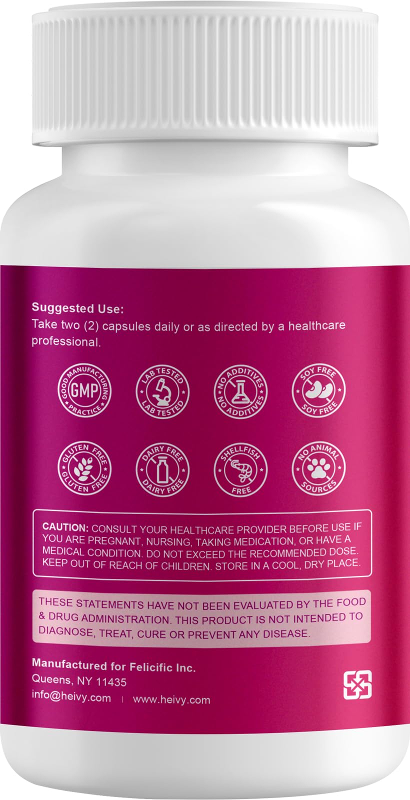 Heivy Potassium Supplement 1020 mg Potassium Bicarbonate, 120 Vegetarian Capsules