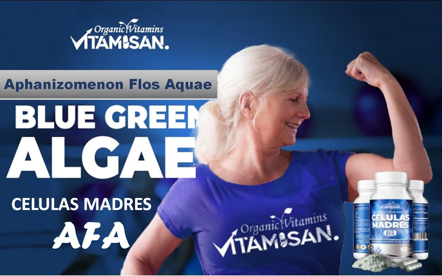 VITAMISAN Celulas Madres Stem Cell Blue Algae AFA, 480 Capsules