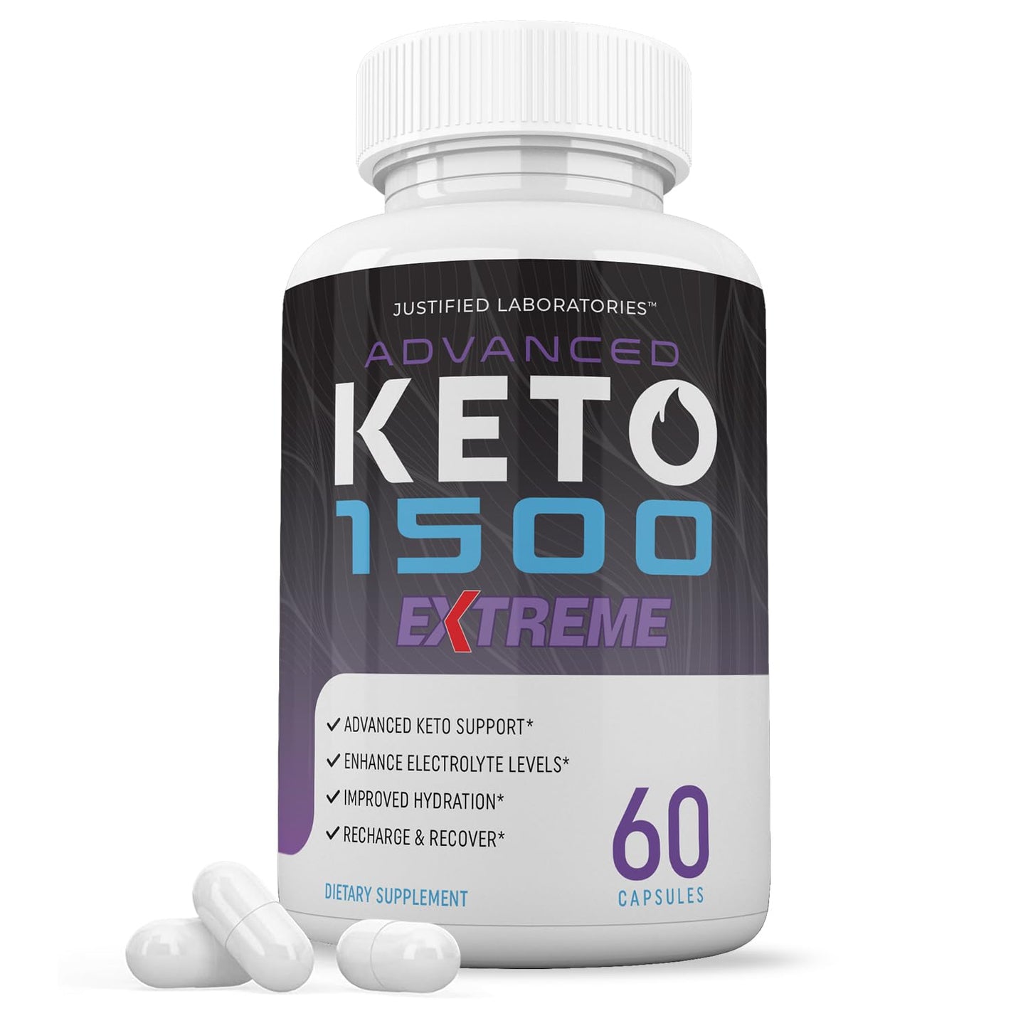 Justified Laboratories Advanced Keto 1500 Extreme Pills 1675MG New & Improved Formula Contains Apple Cider Vinegar Extra Virgin Olive Oil Powder Green Tea Leaf Capsules, 60 Capsules