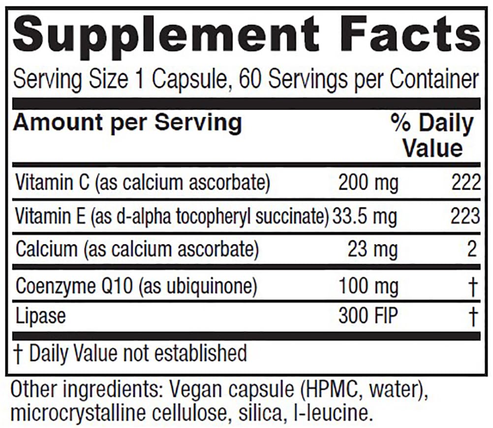 Vitanica CoQ10 Extra Natural CoQ10 100mg Non-GMO Vegan Capsules, 60 Count