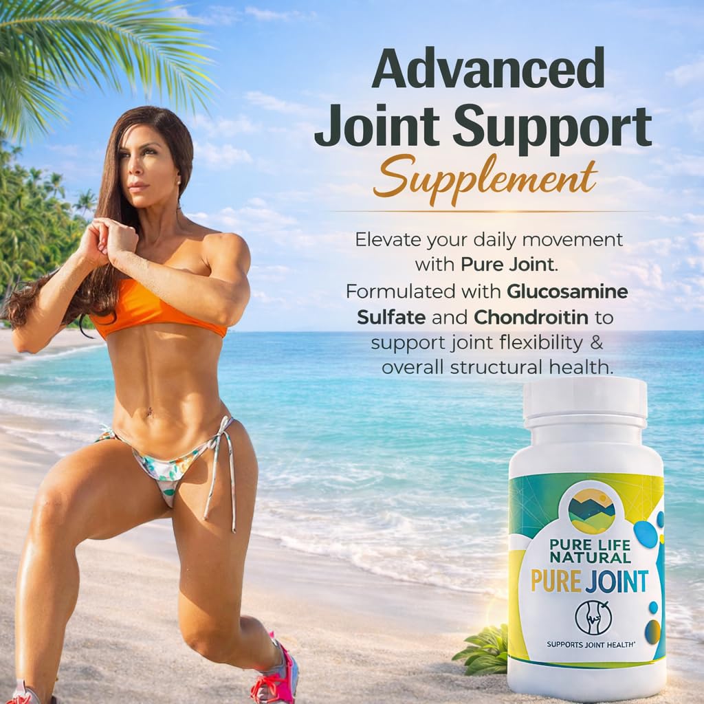 PURE LIFE NATURAL Pure Joint Glucosamine Chondroitin MSM Joint Support Supplement – Joint Mobility & Cartilage Support, 90 Tablets