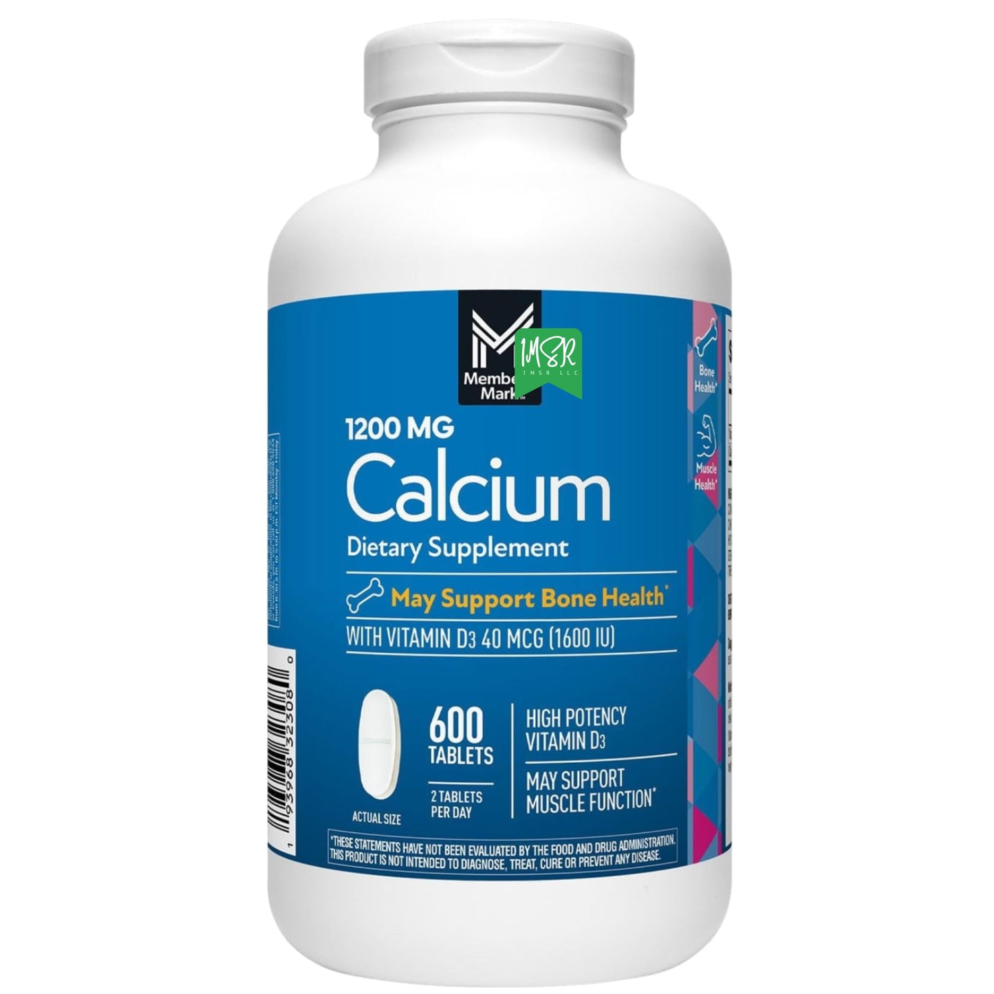 1MSR Calcium with Vitamin D3 Tablets 600 Count