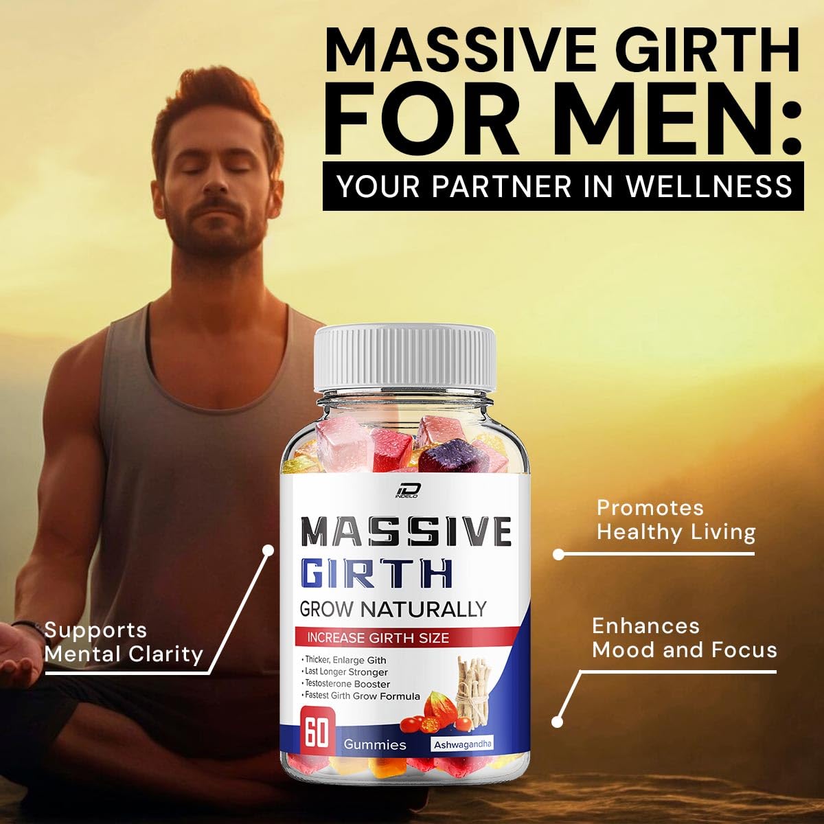Indelo Massive Girth Gummy for Men, 300 Gummies