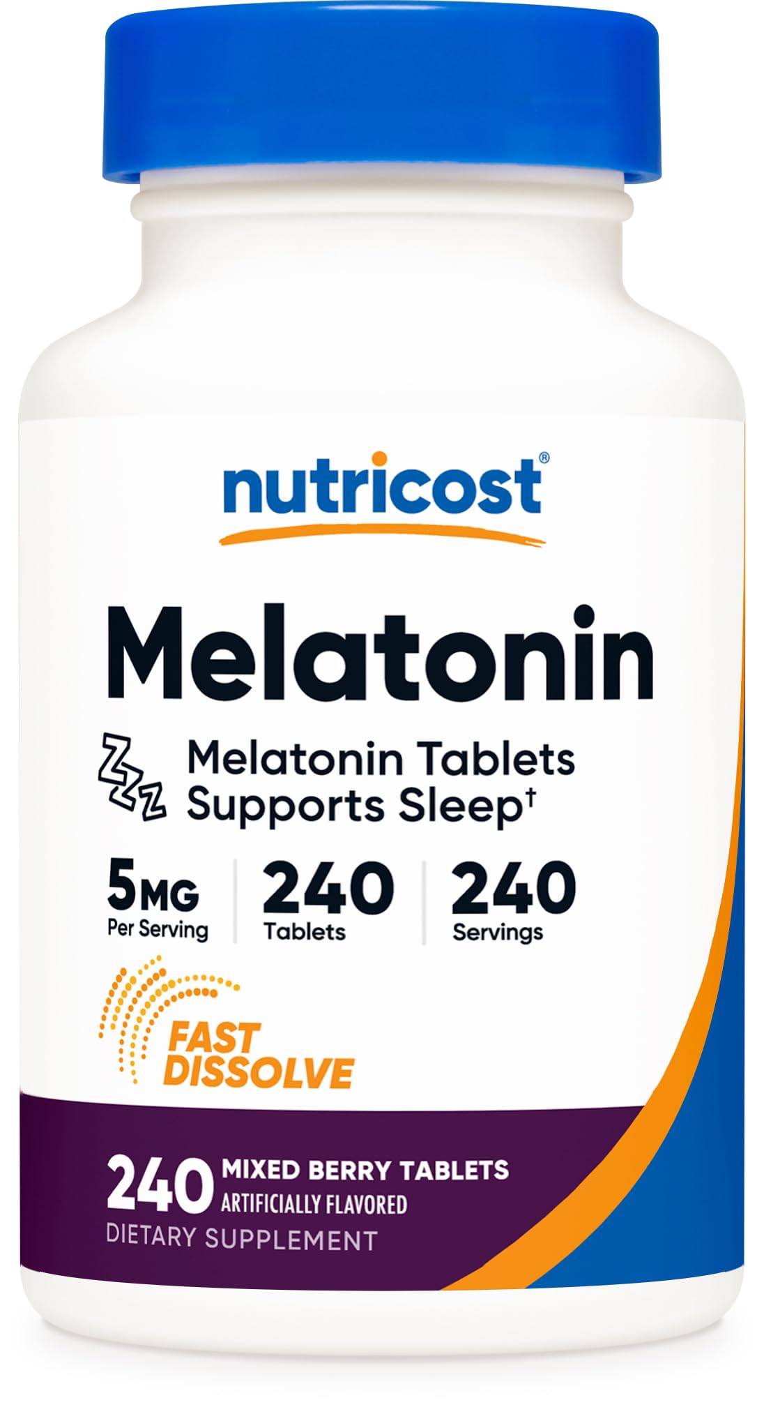 Nutricost Melatonin (5mg) Fast Dissolve Tablets, 240 Count