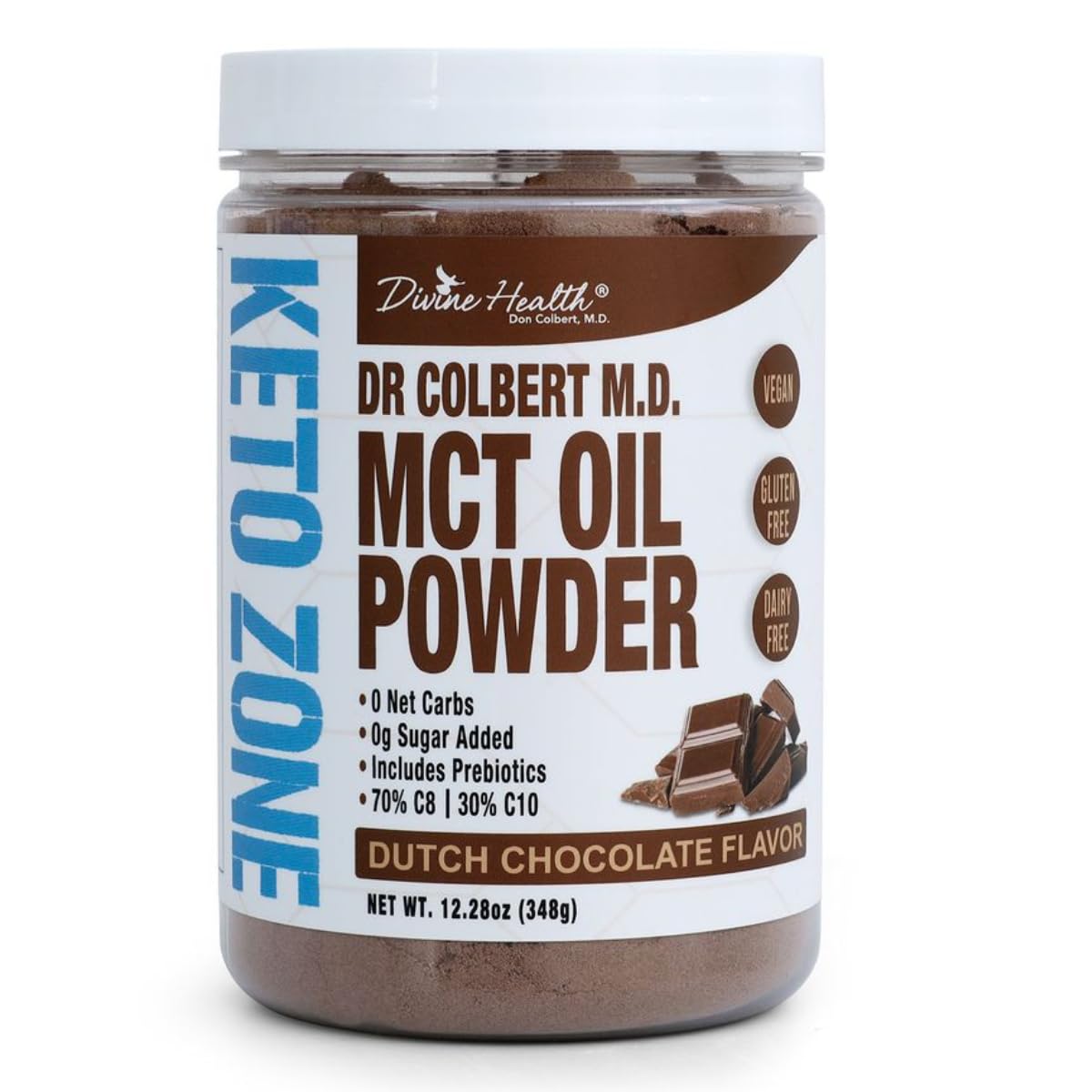 Divine Health Dr. Colbert's MCT Oil Powder, 12.28 Ounce (Pack of 1)