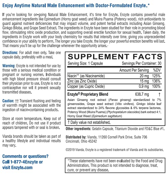 Enzyte MRC Natural Male Vitality Support Capsules 90 Count