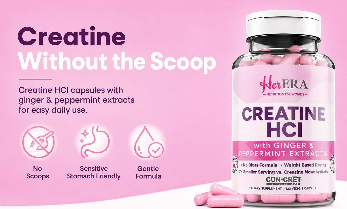 Her ERA Creatine HCl for Women - 120 Capsules