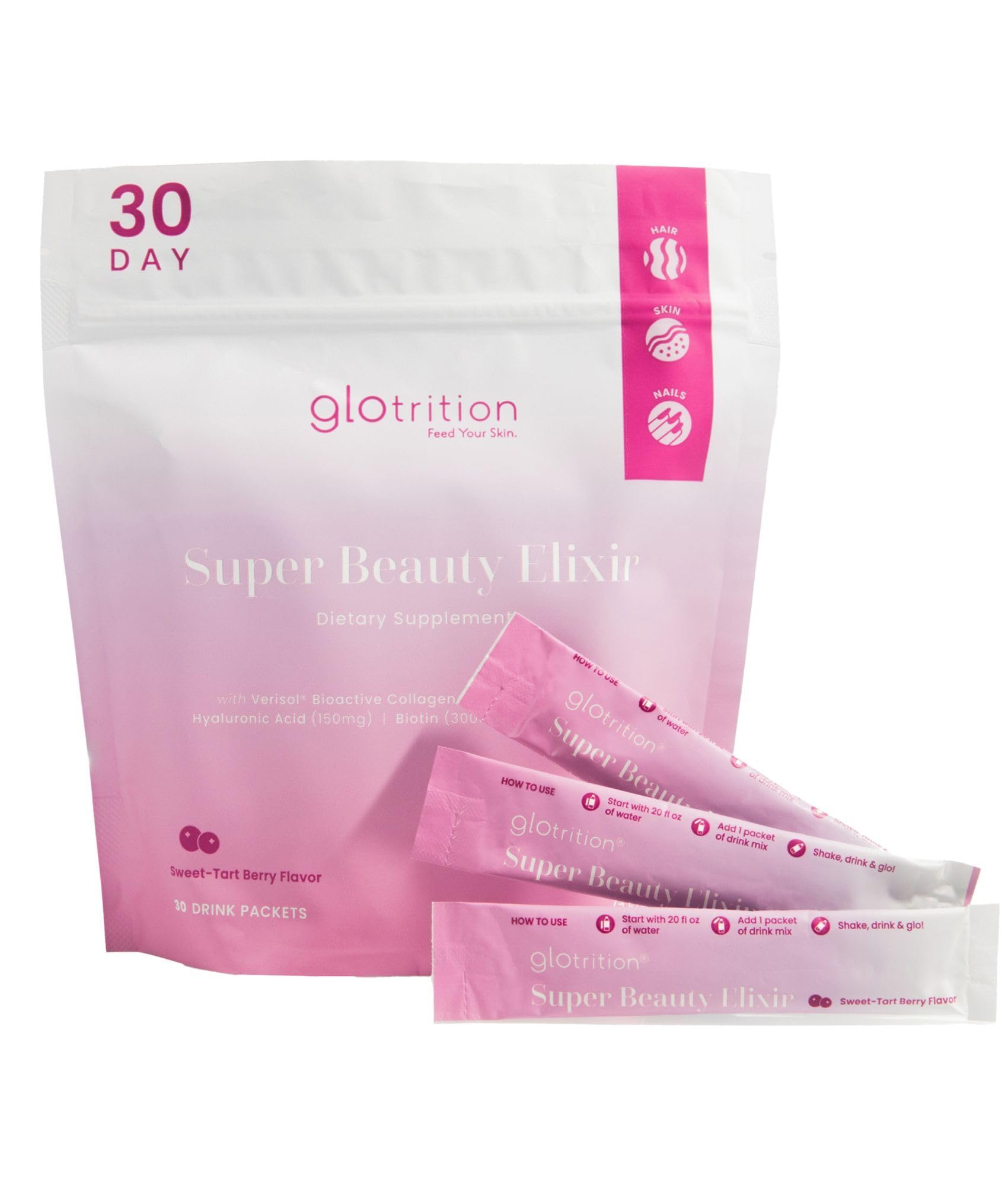 Glotrition Super Beauty Elixir Collagen Peptides Powder 7.62 oz