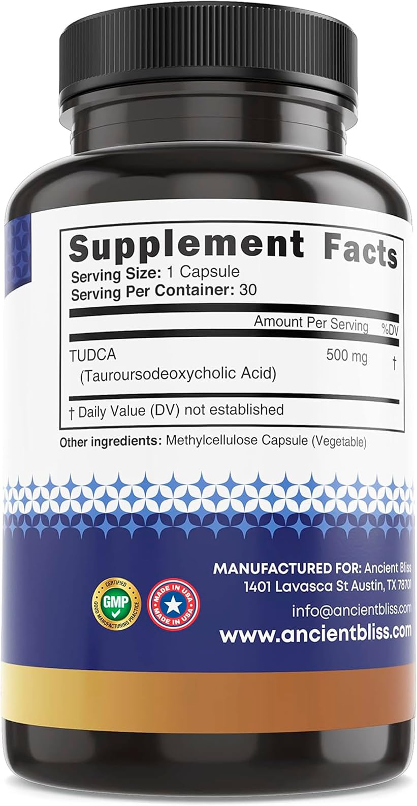 Ancient Bliss Tudca 500mg Capsule, 30 Capsules