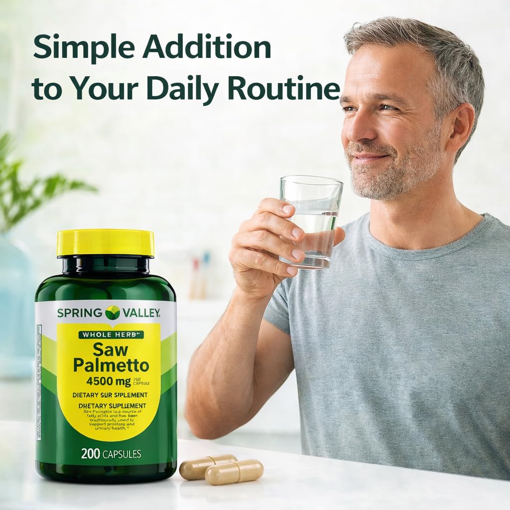 H4U Saw Palmetto Whole Herb 450 mg, 200 Capsules