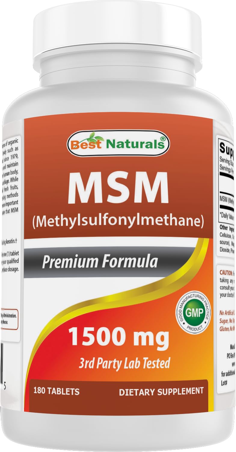 Best Naturals MSM 1500 mg Tablet, 180 Tablets