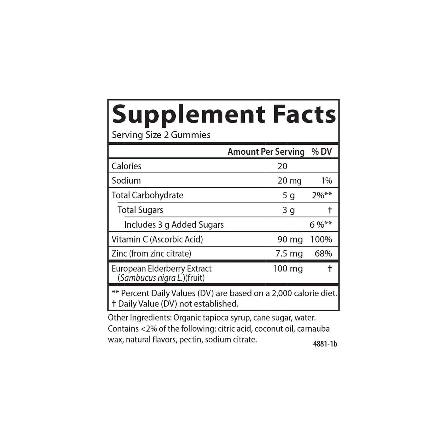Carlson Black Elderberry Gummies with Vitamin C & Zinc, Immune Support, 120 Gummies
