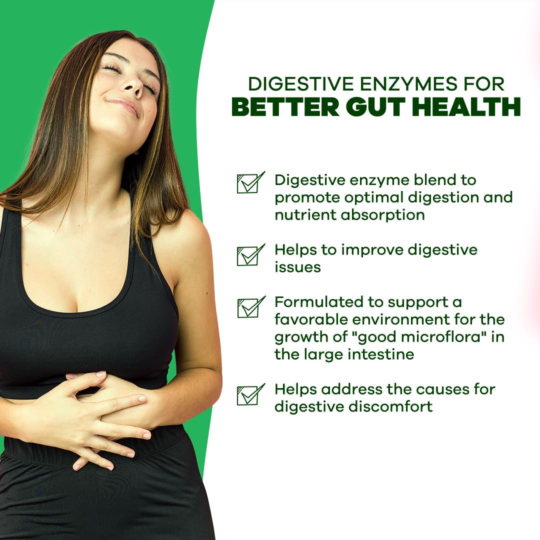 GOBIOTIX Digestive Enzymes Supplement with Prebiotics and Probiotics for Women and Men Capsules 120