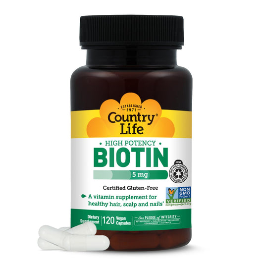 Country Life Biotin High Potency 5 mg Capsules 120 Count