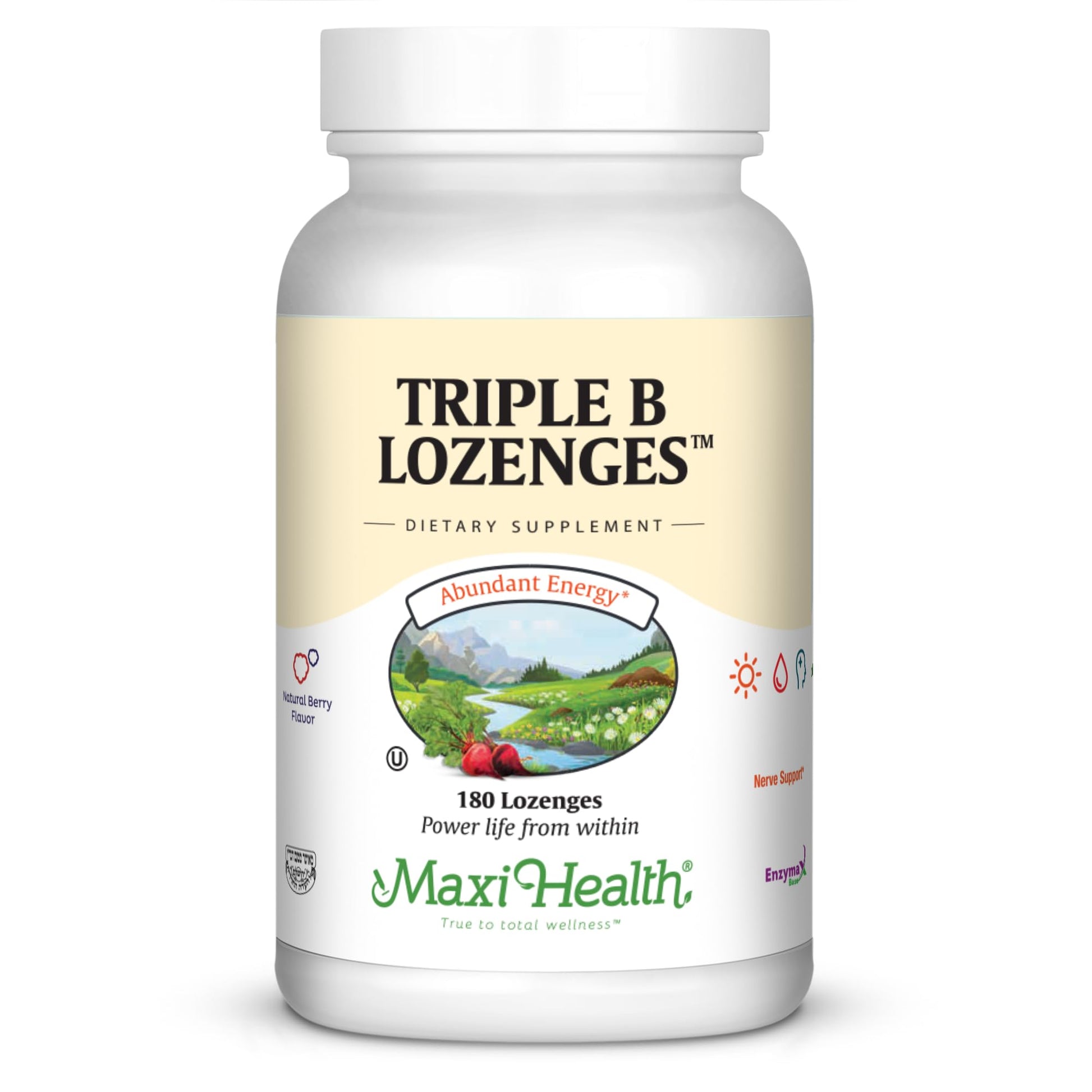 Maxi Health Triple B Lozenges Vitamin B12 & B6 & Biotin Strawberry Flavor, 180 Count