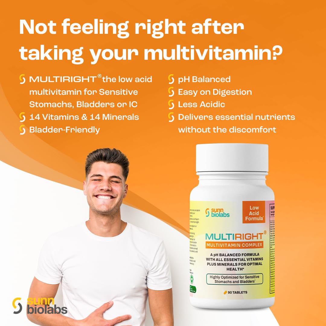 SUNN BIOLABS Low Acid Multivitamin Tablet 90 Tablets