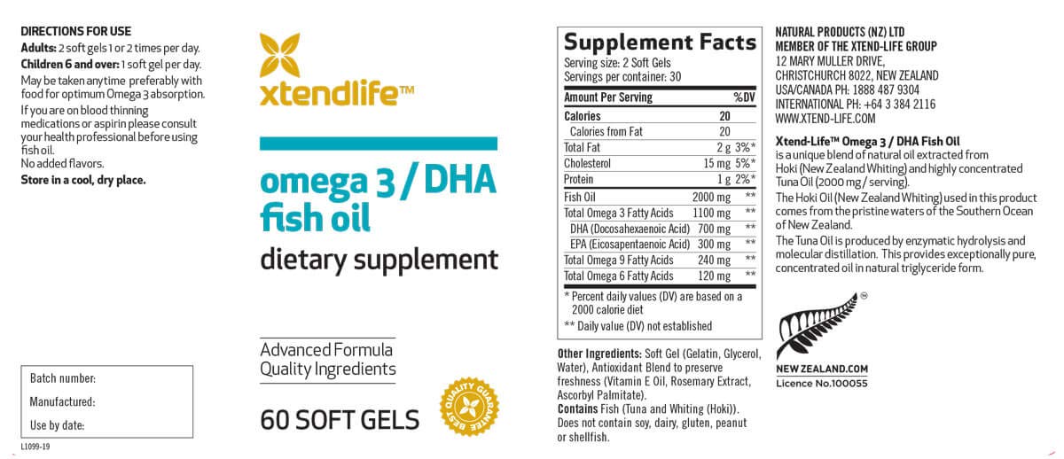 Xtendlife Omega-3 Fish Oil Softgels 60