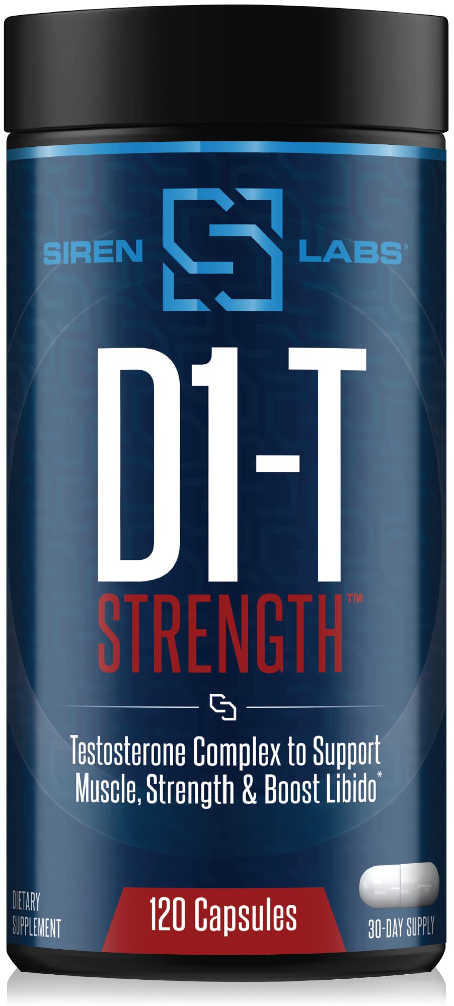 SIRENLABS D1-T Strength Testosterone Booster Capsules, 120 Count