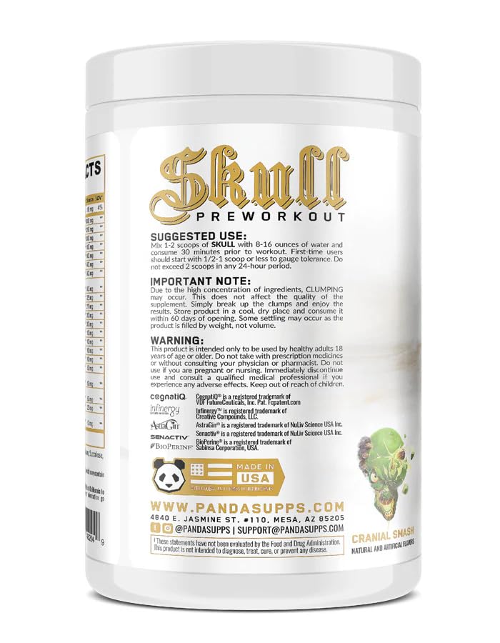 Underground Bio Labs Skull Nootropic Pre Workout Powder, 14.81 Ounce